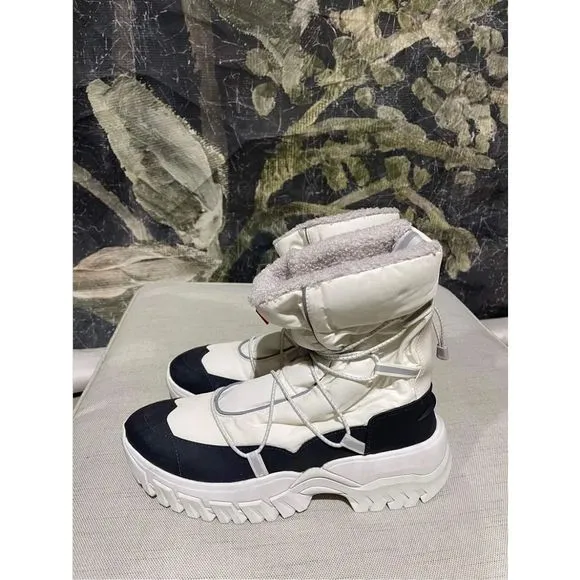 New Free People Hunter Recycled Poly Snow Boots White Size 11