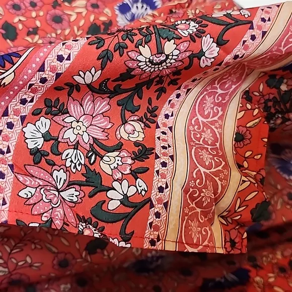 NEW Gypsy Floral Swing Boho Chic Rio True Wrap Maxi Dress Summer Chic Boutique