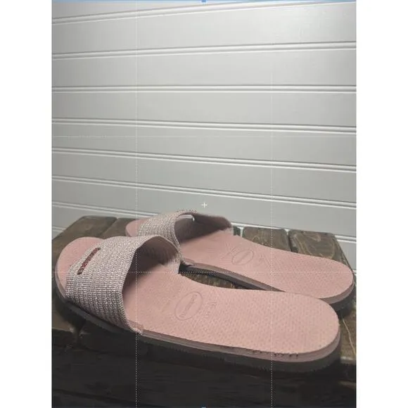 NEW Havaianas Flipflops Sandals Malta Casual Beach Vacation Summer Sparkly Pink