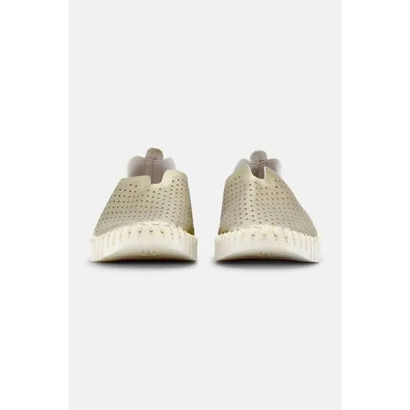 NEW ILSE JACOBSEN women's metallic tulip slip-on in platin