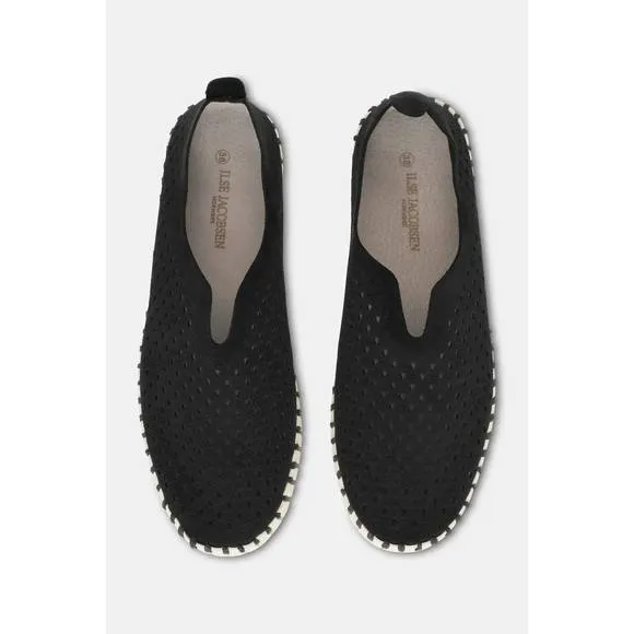 NEW ILSE JACOBSEN women's platform tulip slip-on in black