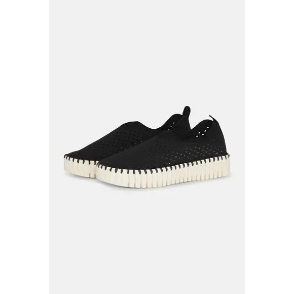 NEW ILSE JACOBSEN women's platform tulip slip-on in black