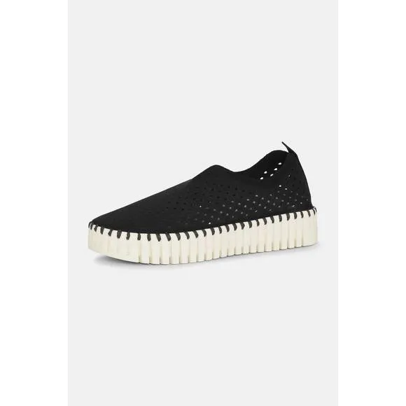 NEW ILSE JACOBSEN women's platform tulip slip-on in black