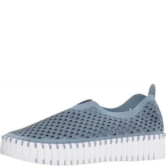 NEW ILSE JACOBSEN women's platform tulip slip-on in blue cloud