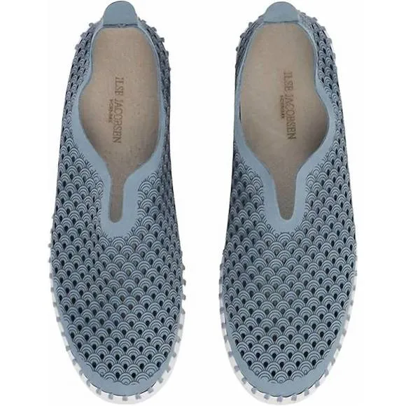 NEW ILSE JACOBSEN women's platform tulip slip-on in blue cloud