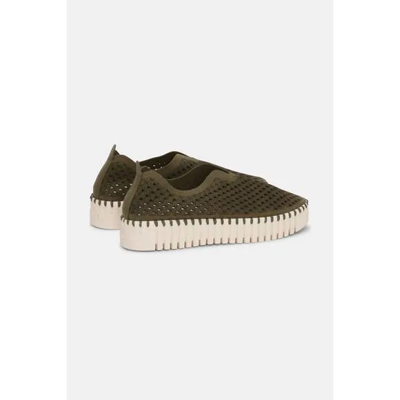 NEW ILSE JACOBSEN women's platform tulip slip-on in deep olive