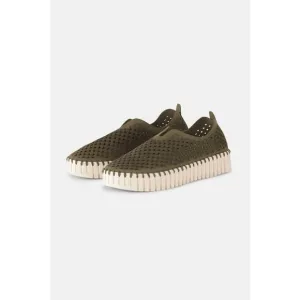 NEW ILSE JACOBSEN women's platform tulip slip-on in deep olive