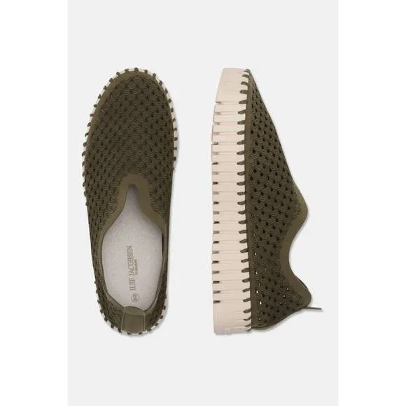 NEW ILSE JACOBSEN women's platform tulip slip-on in deep olive