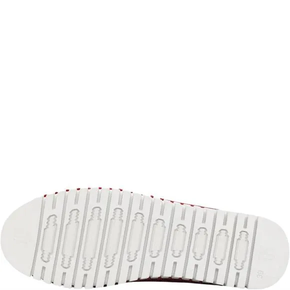 NEW ILSE JACOBSEN women's platform tulip slip-on in deep red