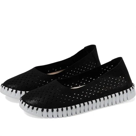 NEW ILSE JACOBSEN women's tulipu 0026 ballet slipper in black