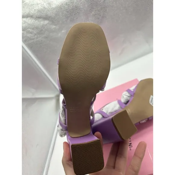 New Intentionally Blank Naples Leather Strappy Heeled Sandals Violet EU 38/7.5-8