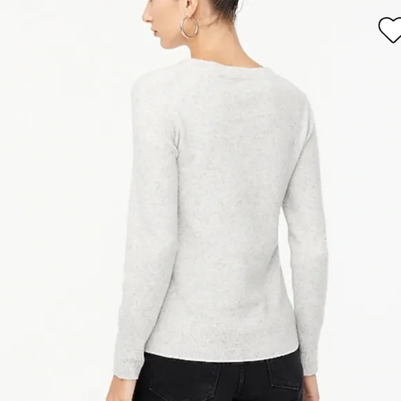 NEW J. Crew Factory Crewneck Sweater in Extra Soft Yarn Heather Platinum Spring