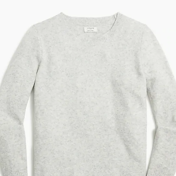 NEW J. Crew Factory Crewneck Sweater in Extra Soft Yarn Heather Platinum Spring