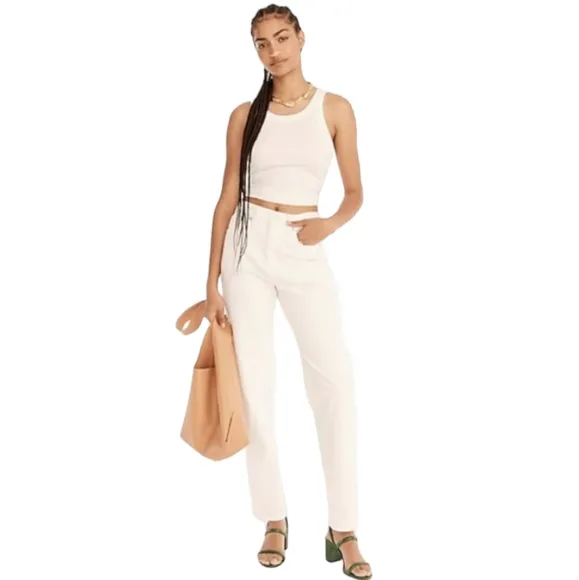 NEW J. Crew High Rise 90s Classic Straight Jean in White All Season Summer