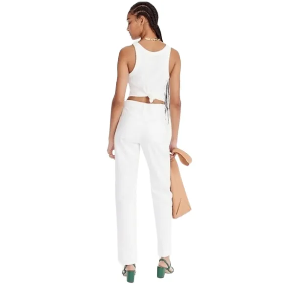NEW J. Crew High Rise 90s Classic Straight Jean in White All Season Summer