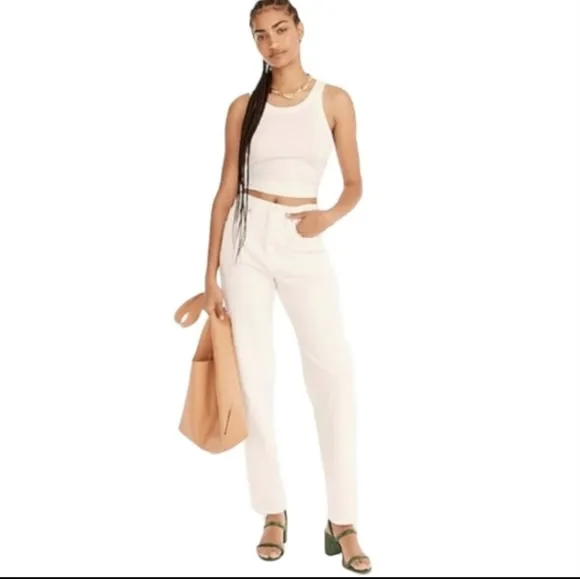 NEW J. Crew High Rise 90s Classic Straight Jean in White All Season Summer