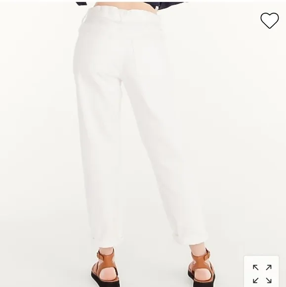 NEW J. Crew Slouchy Boyfriend Jeans White Preppy Denim Classic Comfy Spring