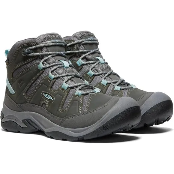 NEW Keen Womens Circadia Mid Height Waterproof Hiking Boots (Grey/Blue) Size 6