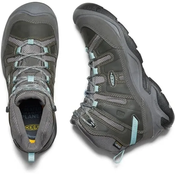 NEW Keen Womens Circadia Mid Height Waterproof Hiking Boots (Grey/Blue) Size 6