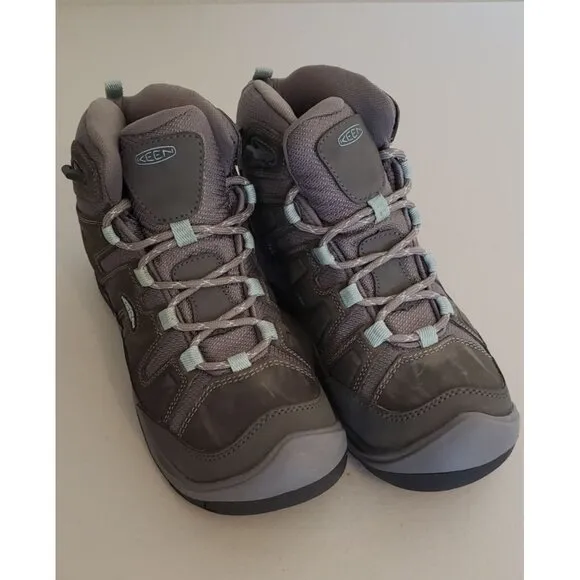 NEW Keen Womens Circadia Mid Height Waterproof Hiking Boots (Grey/Blue) Size 6