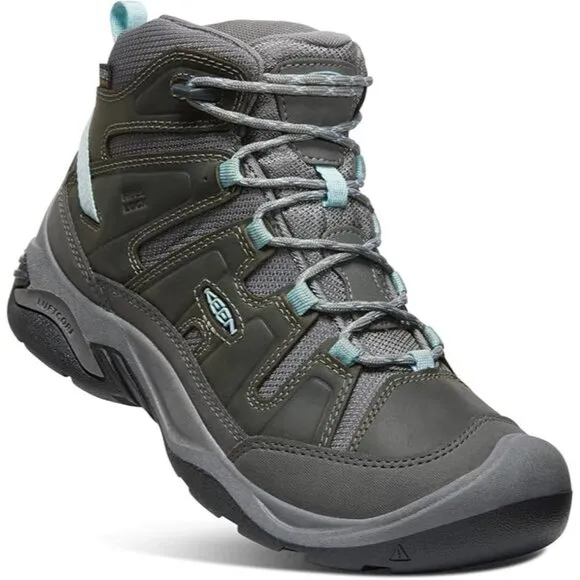 NEW Keen Womens Circadia Mid Height Waterproof Hiking Boots (Grey/Blue) Size 6