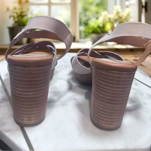 NEW KORK-EASE Hutton Leather retro-luxe Sandals in Natural Size 8