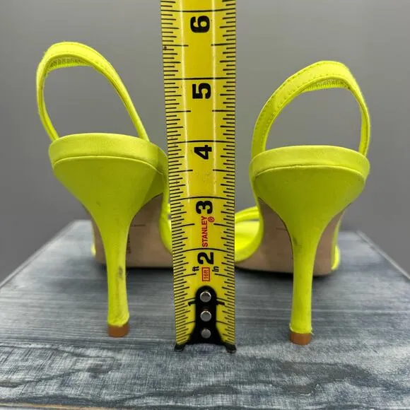 NEW Larroudé Women’s Annie Slingback Stiletto Sandals Yellow Size 6.5