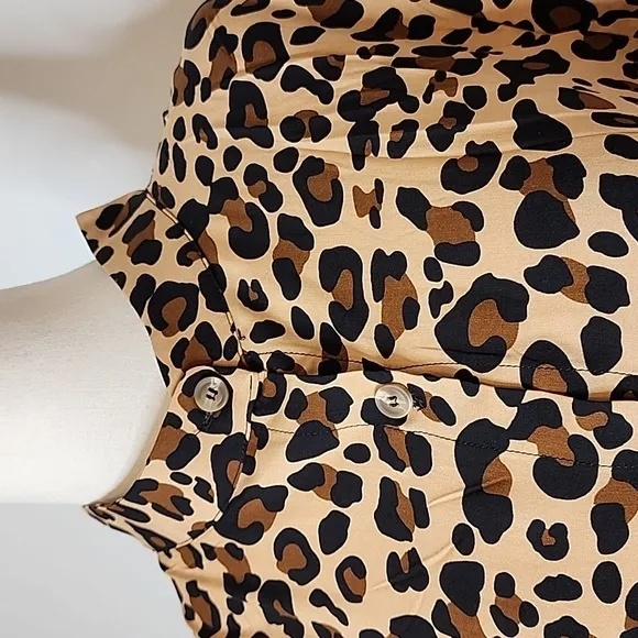 NEW Leopard Print Midi Dress Animal Print Midi Summer Bohemian Resort Mobwife