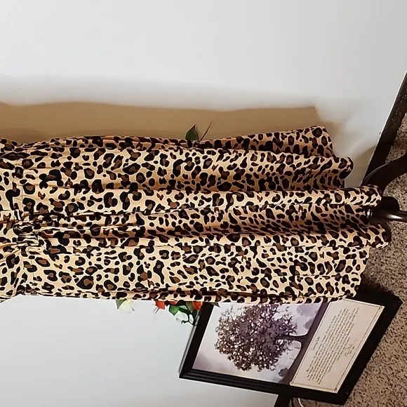 NEW Leopard Print Midi Dress Animal Print Midi Summer Bohemian Resort Mobwife