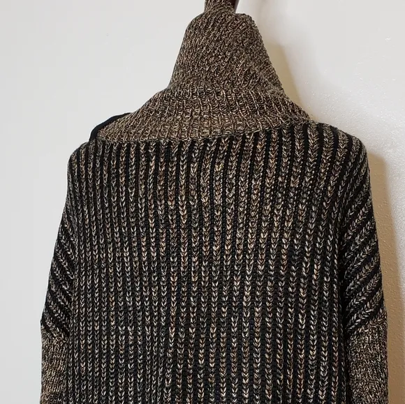 NEW M. Rena Luxury Sweater Taupe Coffee Zipper Boutique Womens Turtleneck Spring