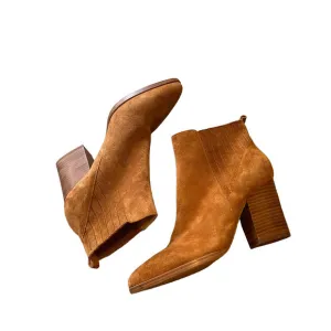 NEW Marc Fisher Mlalva Point Toe Suede Bootie Chesnut Size 9.5M
