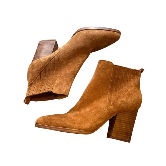 NEW Marc Fisher Mlalva Point Toe Suede Bootie Chesnut Size 9.5M