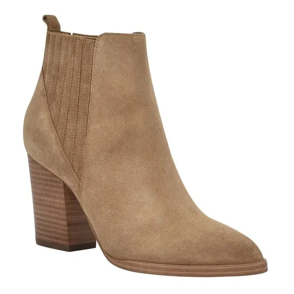 NEW Marc Fisher Mlalva Point Toe Suede Bootie Chesnut Size 9.5M
