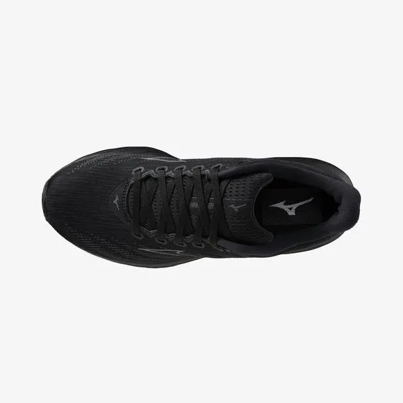 NEW MIZUNO women's wave rider 28 sneakers in black/quiet shade
