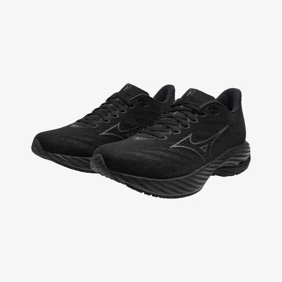 NEW MIZUNO women's wave rider 28 sneakers in black/quiet shade