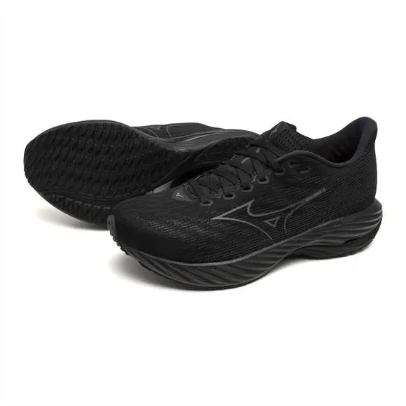 NEW MIZUNO women's wave rider 28 sneakers in black/quiet shade