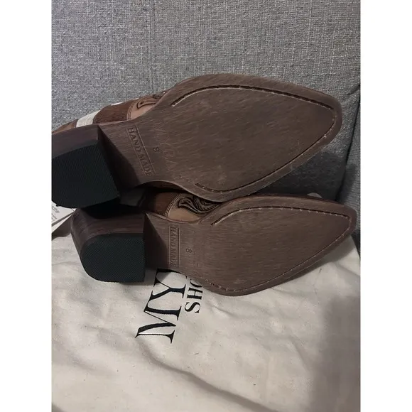 New Myra Horse Jane Bootie Size 8‎  Western Hand Tooled Leather Hair on hide Bag