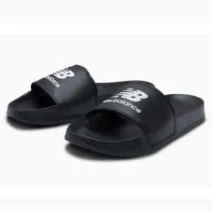 NEW NEW BALANCE Logo Slide On Sandals black unisex 253