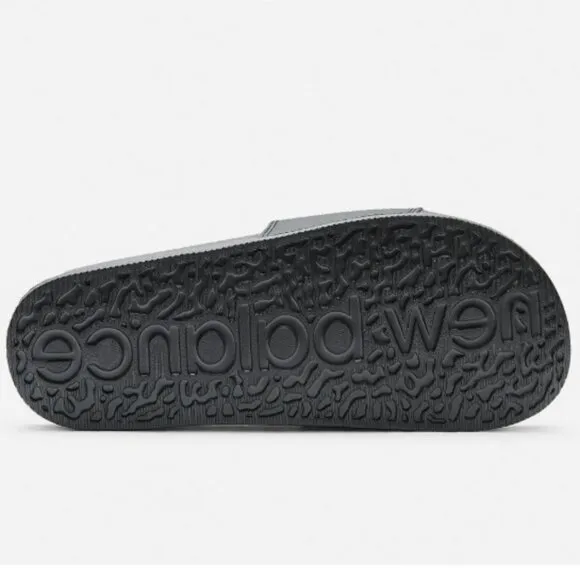 NEW NEW BALANCE Logo Slide On Sandals black unisex 253