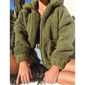 NEW! Olive Teddy Jacket