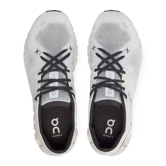 NEW ON RUNNING men's cloud x 3 trainer sneakers in ivory/ black