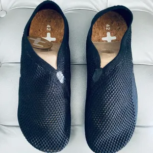 NEW! OTZ Shoes Black Mesh Cork Insole Slip-ons Espadrilles