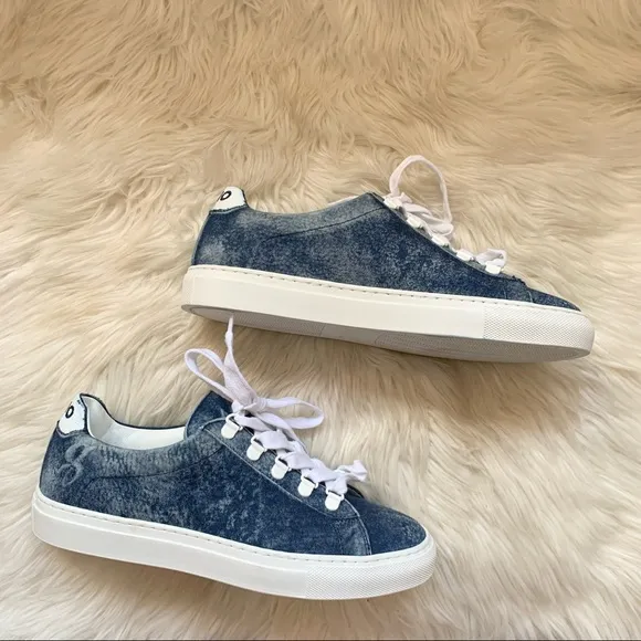 New! Rare Limited Edition KOIO Logo Acid Wash Infinity Denim Sneakers