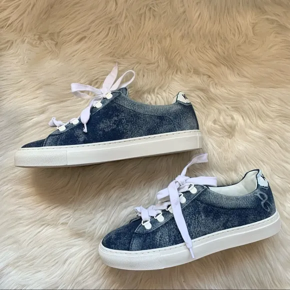 New! Rare Limited Edition KOIO Logo Acid Wash Infinity Denim Sneakers