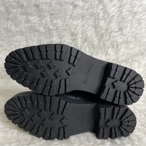 NEW SAM EDELMAN Justina Lug Sole Chelsea Boots Size 7 in black