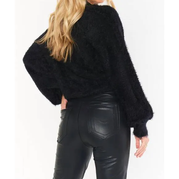 NEW SHOW ME YOUR MUMU wintry dreams high neck sweater in black