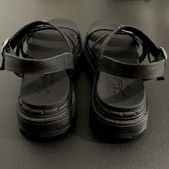 New Skechers Jammers Lite 2.0 Gladiator Sandals Poppin Lightweight Black
