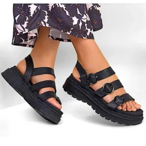 New Skechers Jammers Lite 2.0 Gladiator Sandals Poppin Lightweight Black