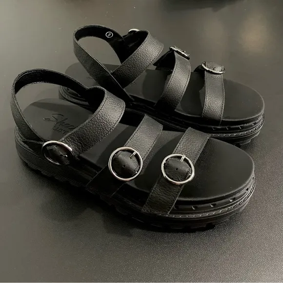 New Skechers Jammers Lite 2.0 Gladiator Sandals Poppin Lightweight Black