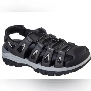 New Skechers Luxe Foam Relaxed Fit Tresmen Men’s Gray SandalSize 10